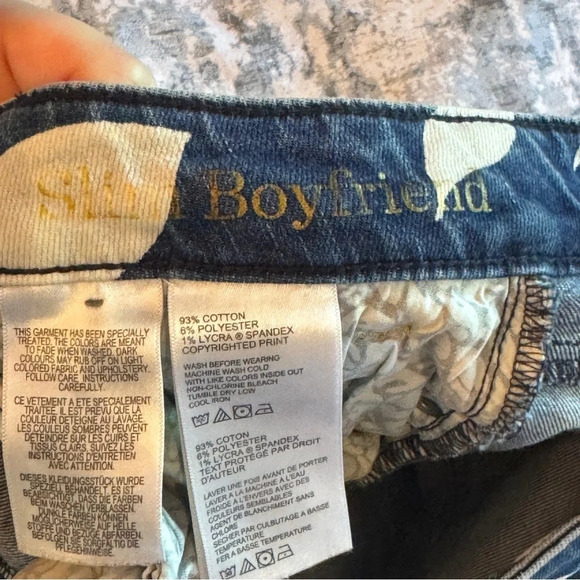 Tommy Bahama Jeans Size 0x29 Tema Indigo Bleach Sky Slim Boyfriend Coastal Boho - Picture 14 of 16